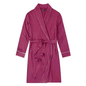 Noble Mount Women's Red Jersey Short Robe - Medium